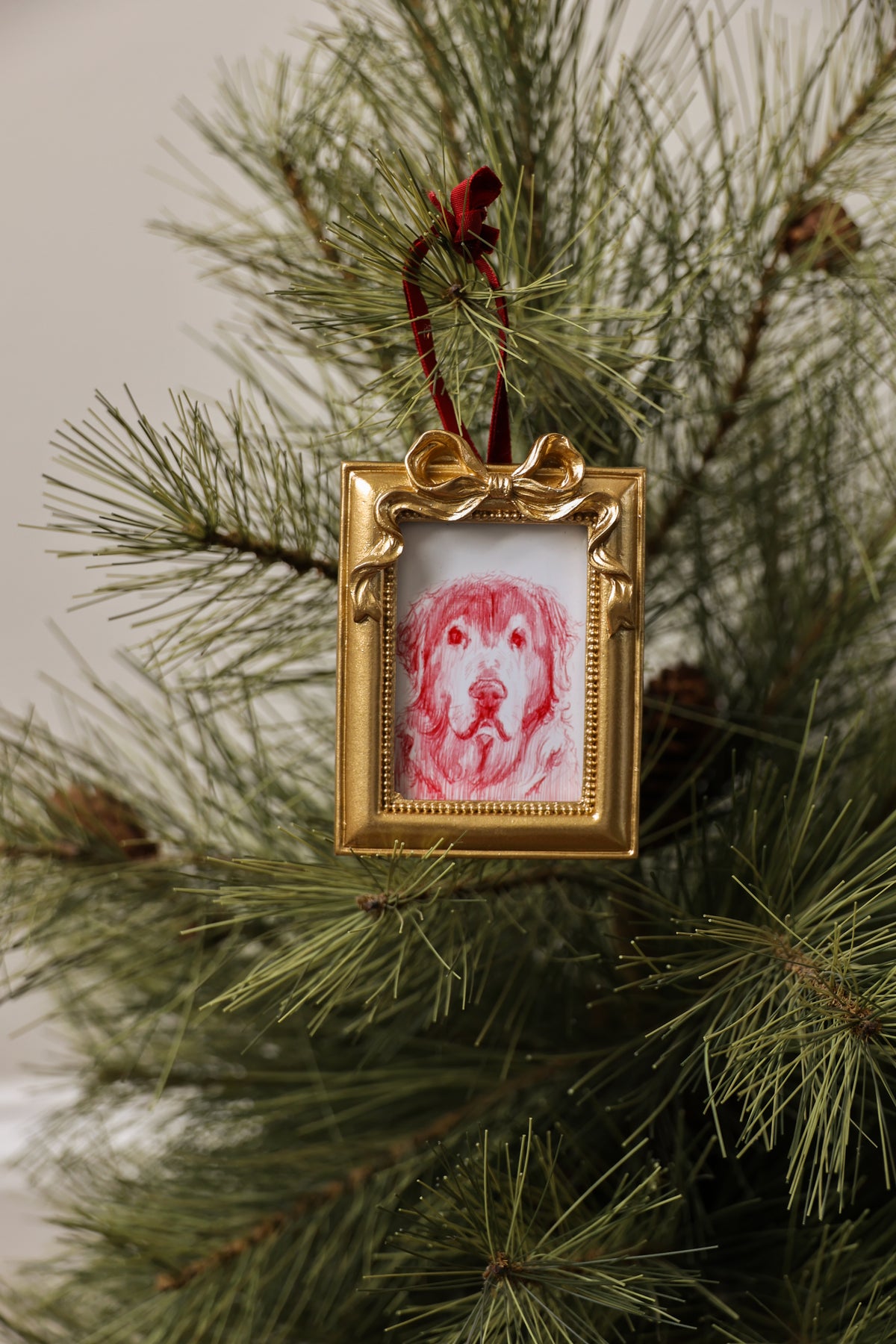 Custom Pet Portrait Holiday Ornament