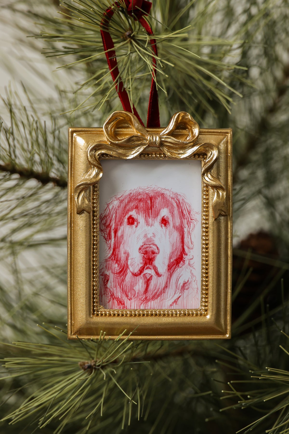 Custom Pet Portrait Holiday Ornament